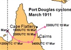 Cyclone track March 1911